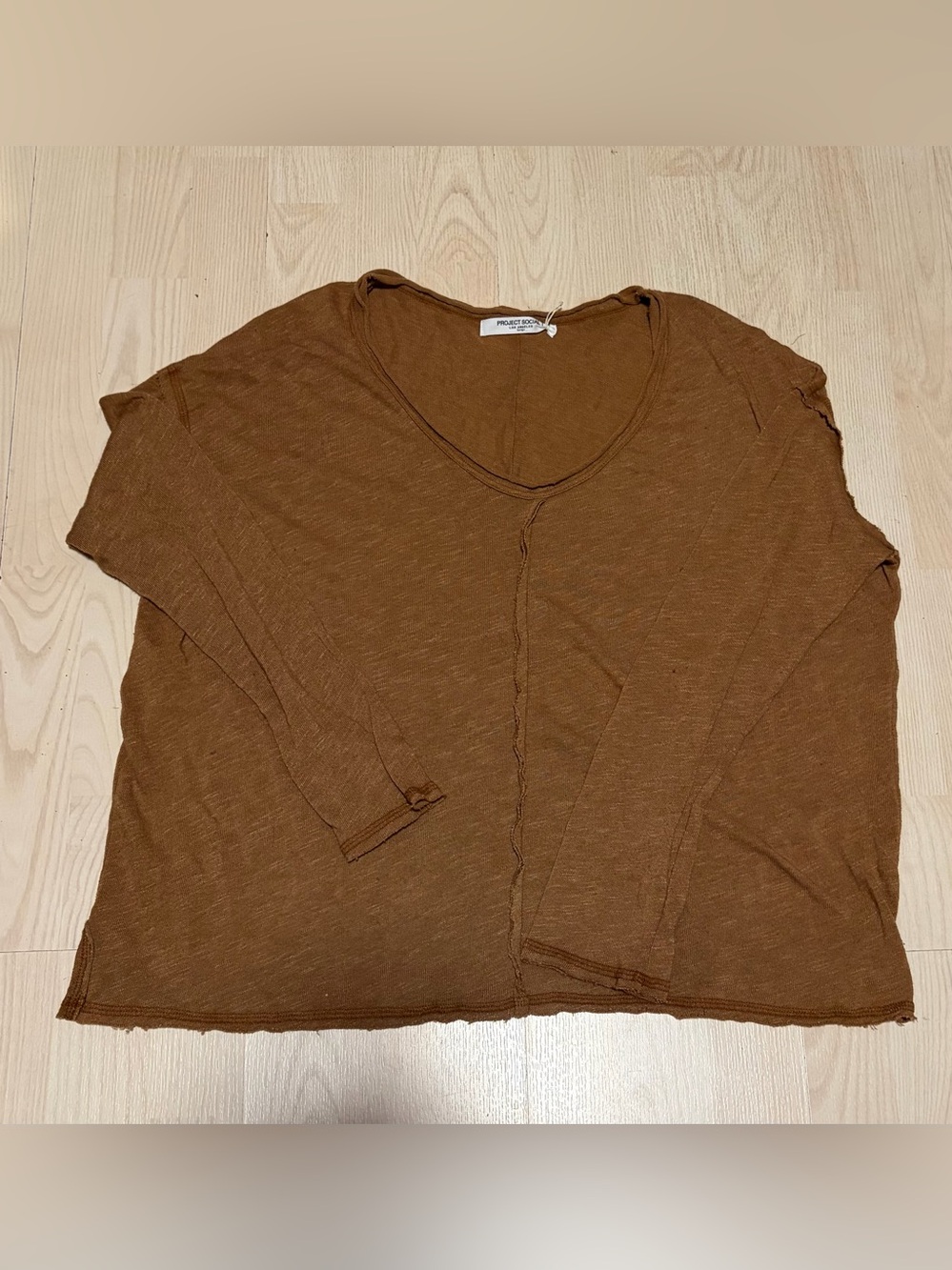 Lightweight Long Sleeve Top - Rust Brown